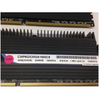 Corsair Dominator DDR3 6GB (3x2GB) 1600MHz CMP6GX3M3A1600C8 2