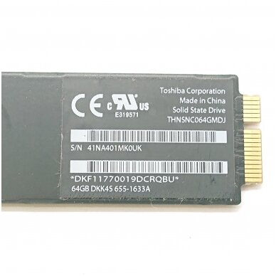 Toshiba THNSNC064GMDJ 655-1633A 64GB SSD skirtas MacBook Air Late 2010 / Mid 2011 2