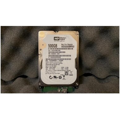 USB-B 2.0 2.5" 500GB talpos vidinis HDD kietasis diskas WD5000BMVU 2